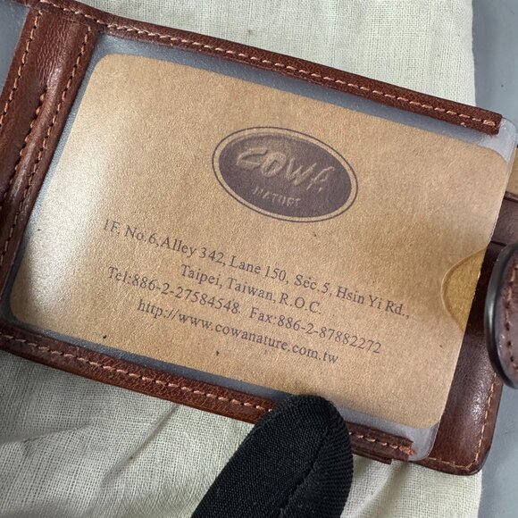 New COWA Classic Genuine Brown Leather Card Holder - Picture 5 of 8